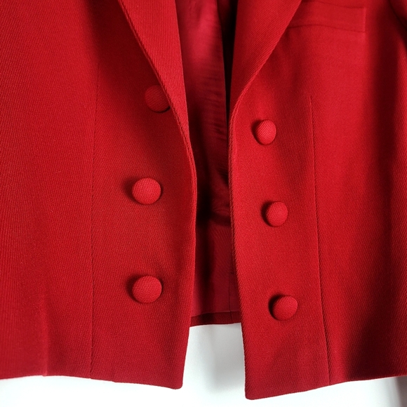 Vintage Lauren Ralph Lauren Red Wool Cropped Equestrian Blazer size 6 - Picture 3 of 9